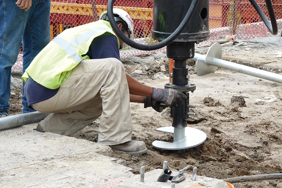 helical pier installation